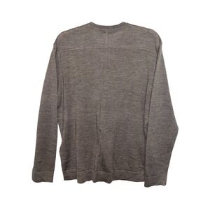 Vtg DKNY Pullover Sweater Mens M Knit Long Sleeve Lightweight Green Gray V Neck